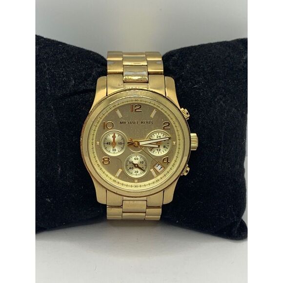 Michael Kors MK5055 Unisex Gold Stainless Steel Analog Dial Quartz Watch NA13 - Picture 1 of 11